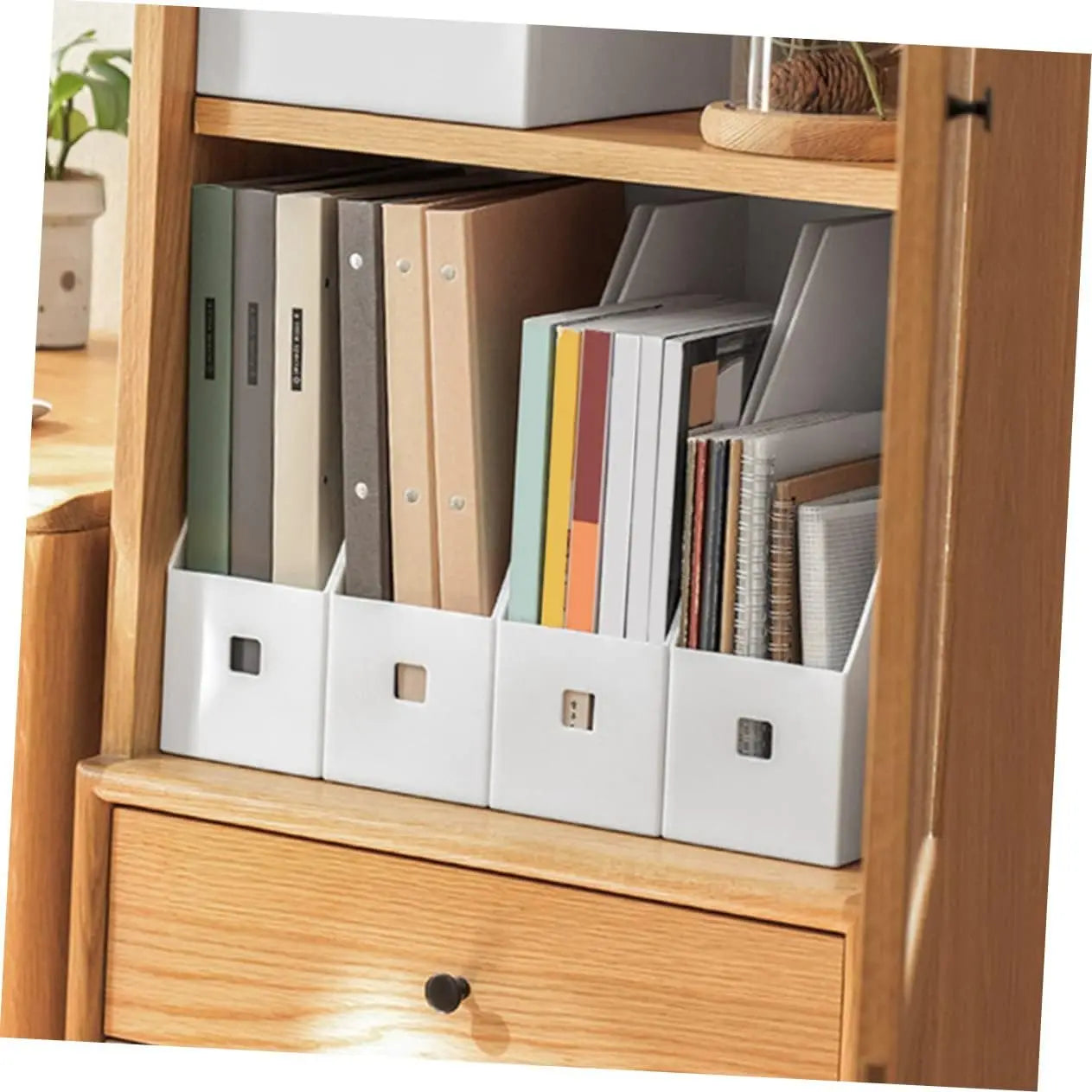 3Pcs Plastic File Document Box Storage Organizer Magazine Holder Vertical for Office