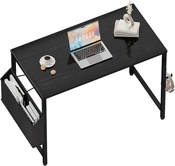 32 Inch Computer Desk for Small Spaces with Storage Bag, Home Office Work Desk with Headphone Hook, Small Study Writing Table