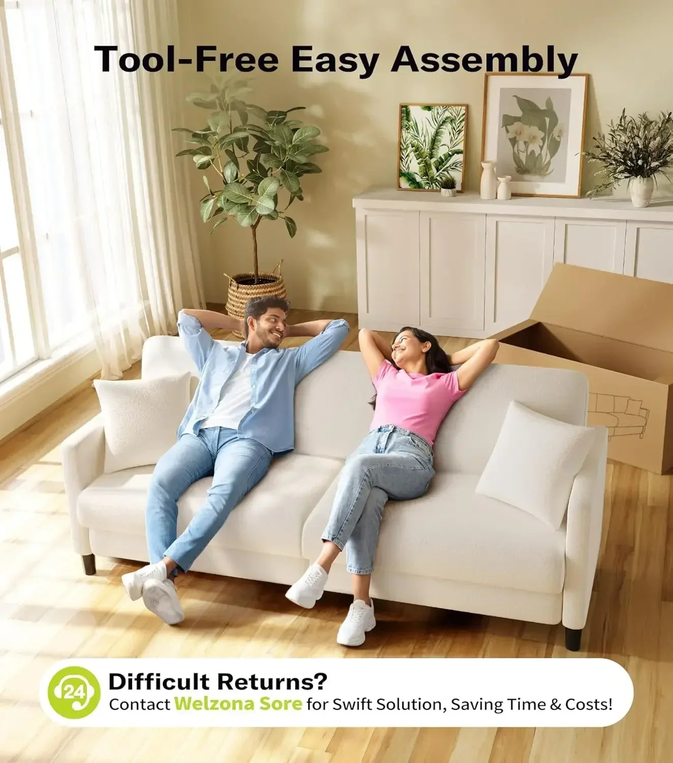 83" Sofas, Comfy Loveseat Sofa, Teddy Fleece Love Seat Couch, Tool-Free Setup Couches