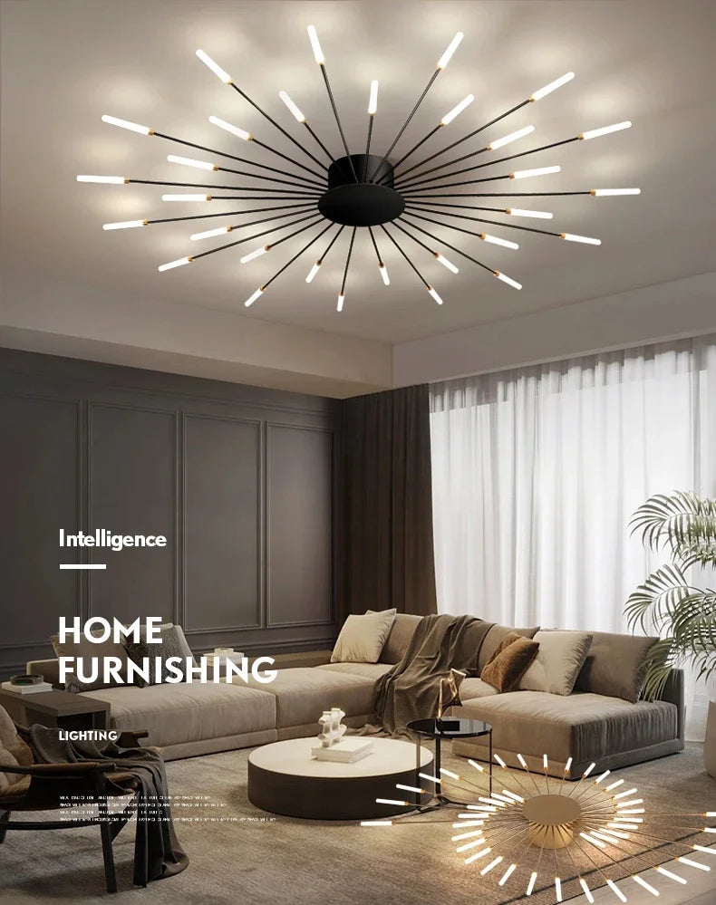 LED Ceiling Lamp Modern Indoor Lighting Acrylic Nordic Creative Fan-shaped Light