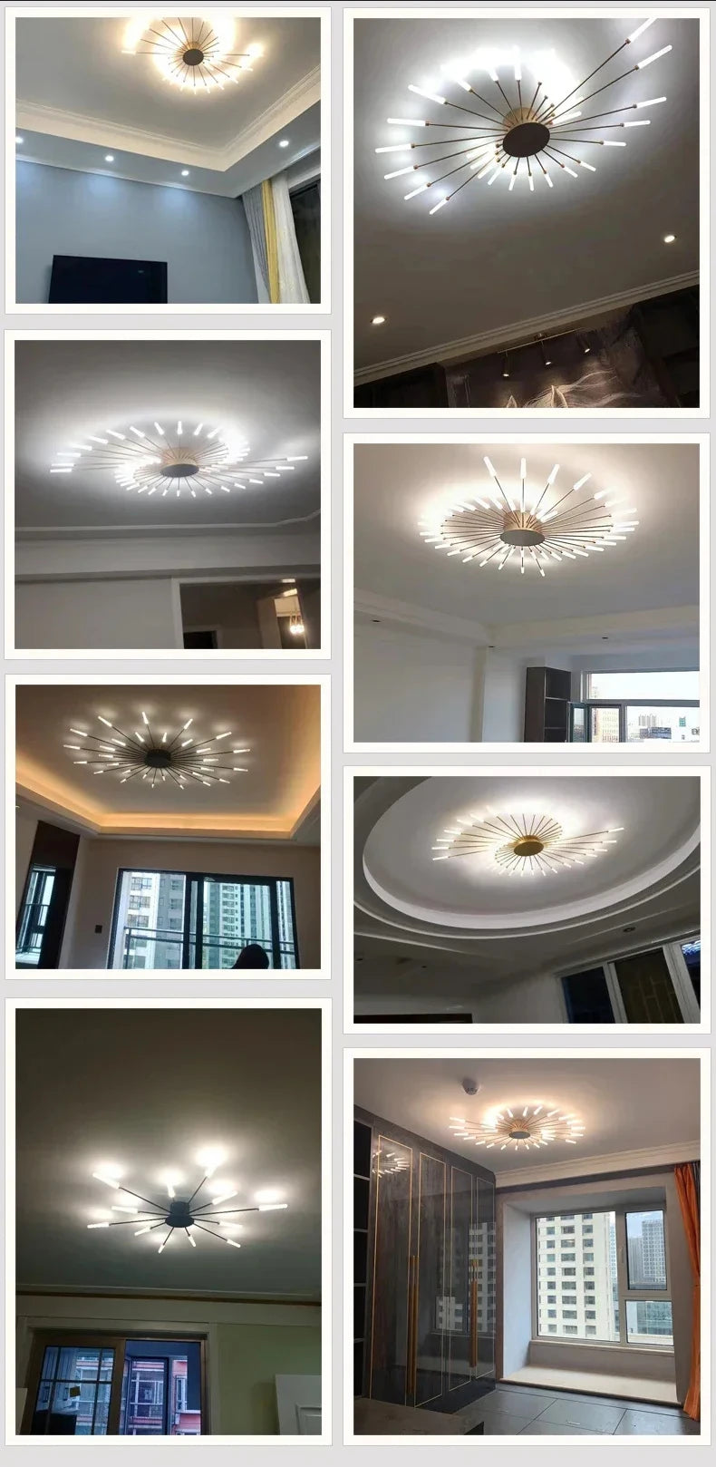 LED Ceiling Lamp Modern Indoor Lighting Acrylic Nordic Creative Fan-shaped Light