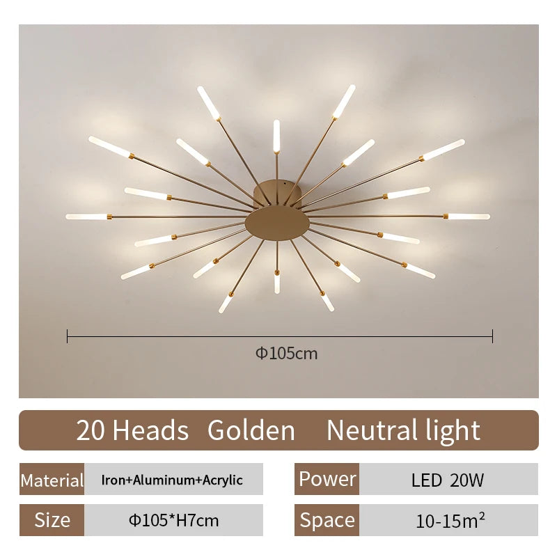LED Ceiling Lamp Modern Indoor Lighting Acrylic Nordic Creative Fan-shaped Light