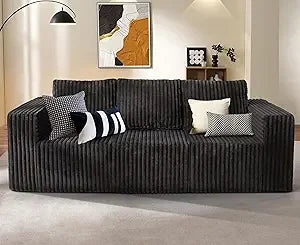 Modular Sectional Sofa 3-Seater Modular Couch with Deep Seat Memory Foam Cloud Chair with Pillows Oversized Sectional Sofa for L