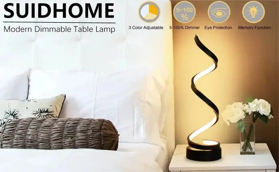 Modern Spiral Dimmable LED Table Lamp