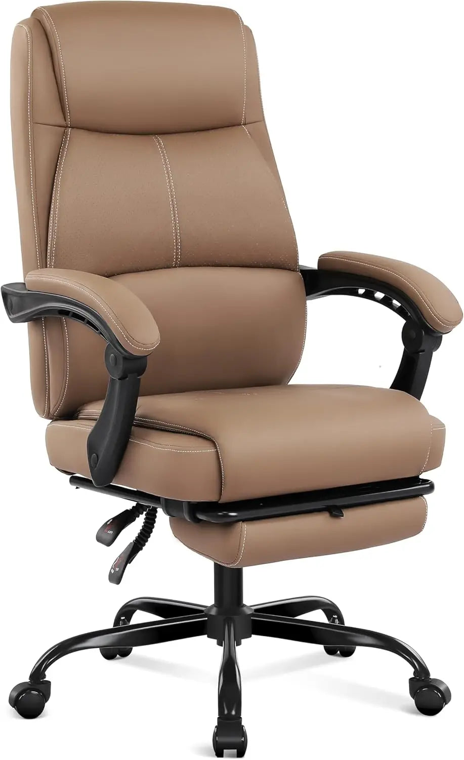 Big and Tall Office Chair with Footrest, High Back Desk Chair with Linkage Armrest, 90-155° Recline Executive Computer Chairs