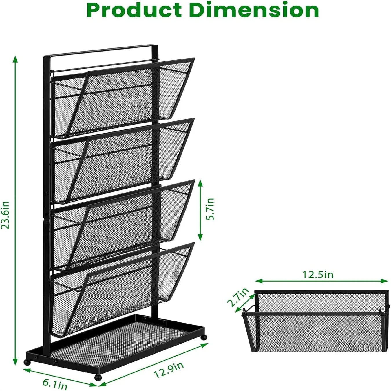 File Organizer Desk Vertical File Folder Holder Standing