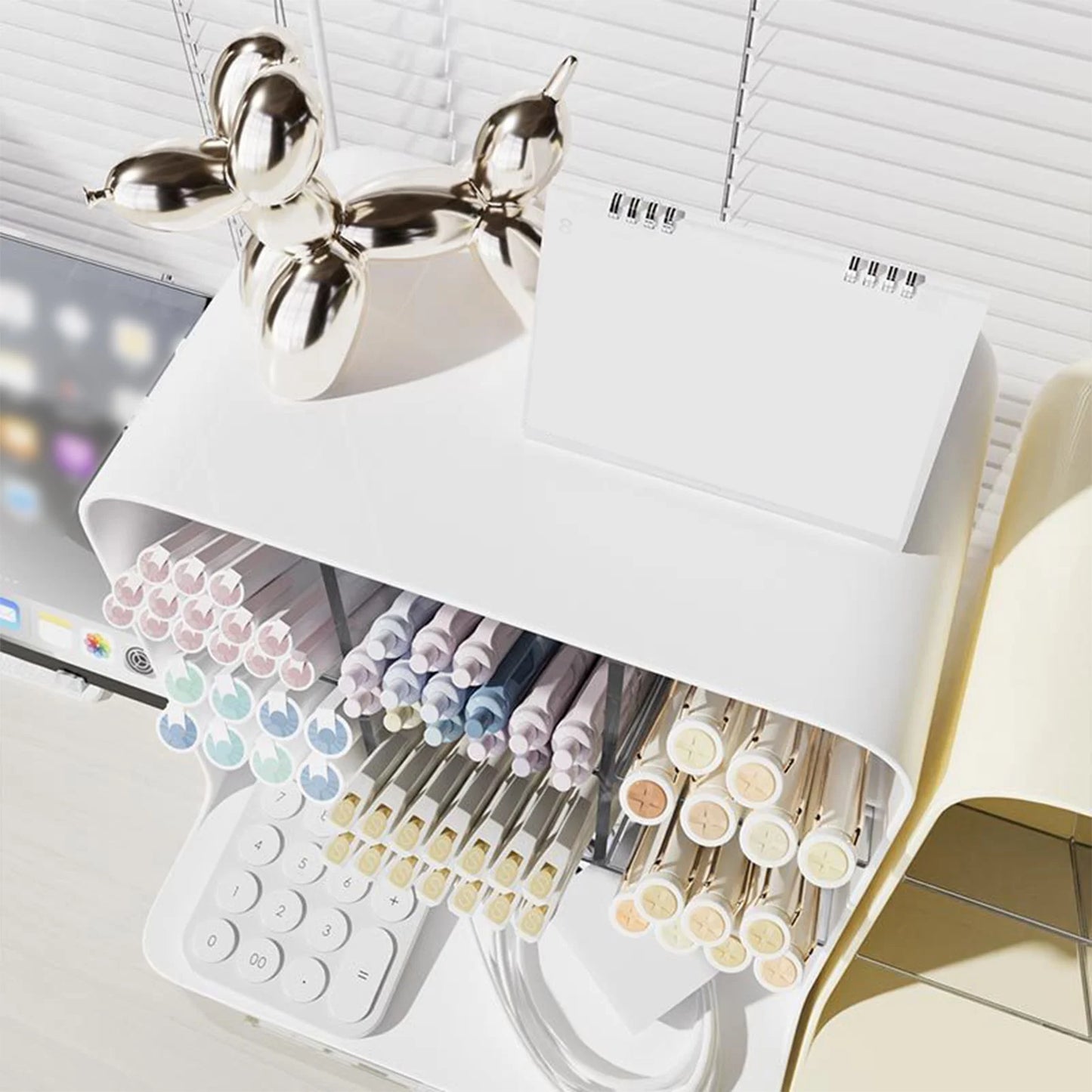 Students' Large-capacity Oblique Pen Holder Desk Stationery Storage Box School Office Desk Sundry Storage Rack Desk Storage Box