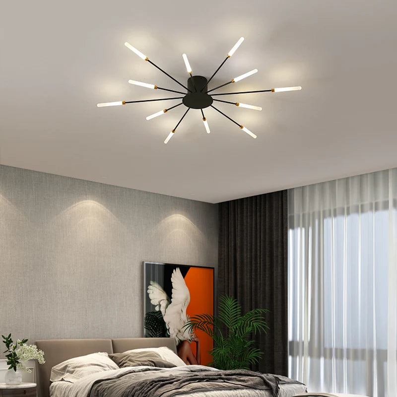 LED Ceiling Lamp Modern Indoor Lighting Acrylic Nordic Creative Fan-shaped Light