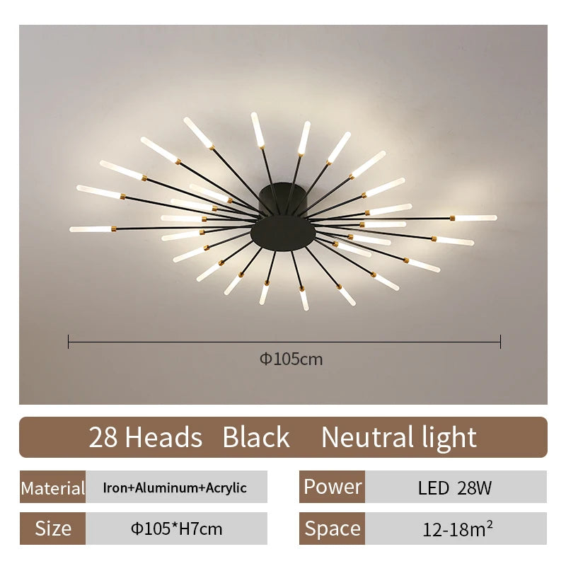 LED Ceiling Lamp Modern Indoor Lighting Acrylic Nordic Creative Fan-shaped Light