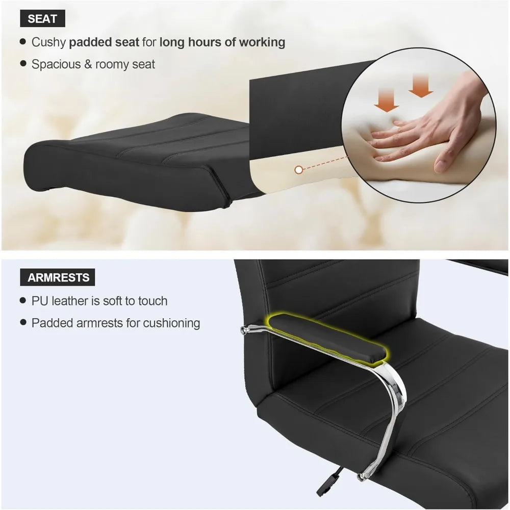Office Desk Chair,Modern Leather Conference Room Chairs,High Back Ergonomic Home ofiice Chair,Adjustable Height Swivel Executive