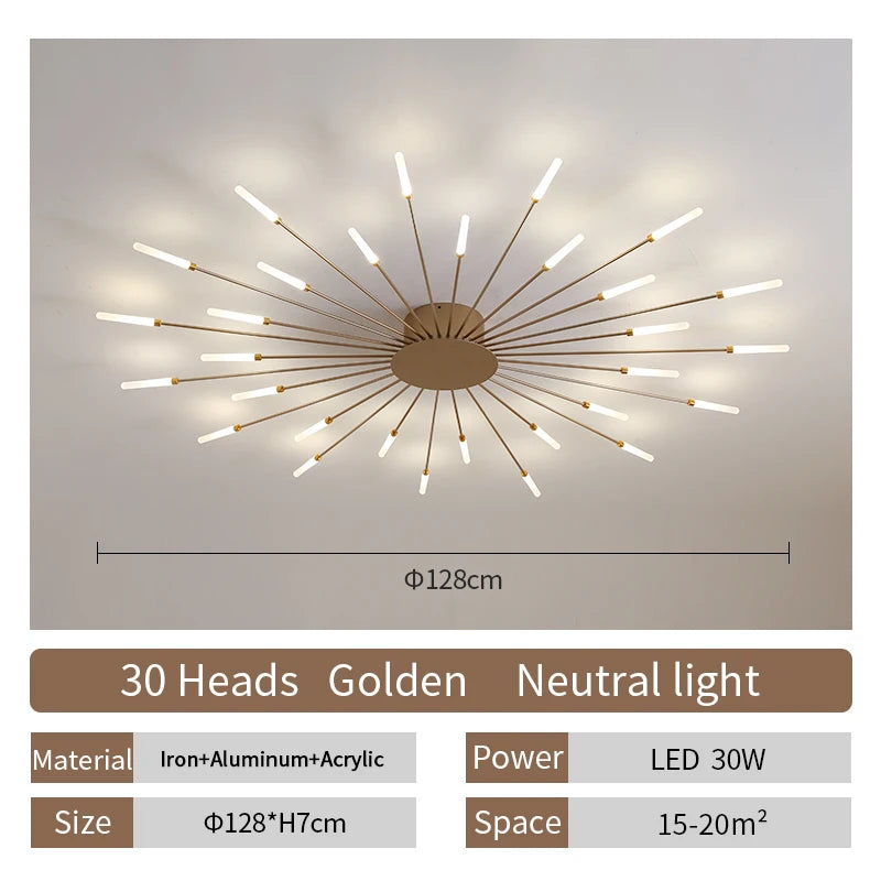 LED Ceiling Lamp Modern Indoor Lighting Acrylic Nordic Creative Fan-shaped Light