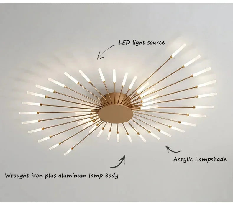 LED Ceiling Lamp Modern Indoor Lighting Acrylic Nordic Creative Fan-shaped Light