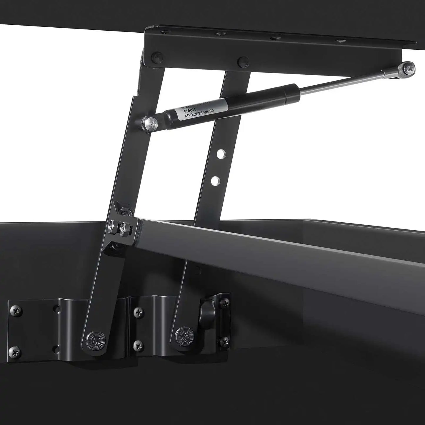 Top Lift Coffee Table with RGB LED Light High Gloss Surface Hidden Storage Compartment and Drawer Height Adjustable Tea Tables