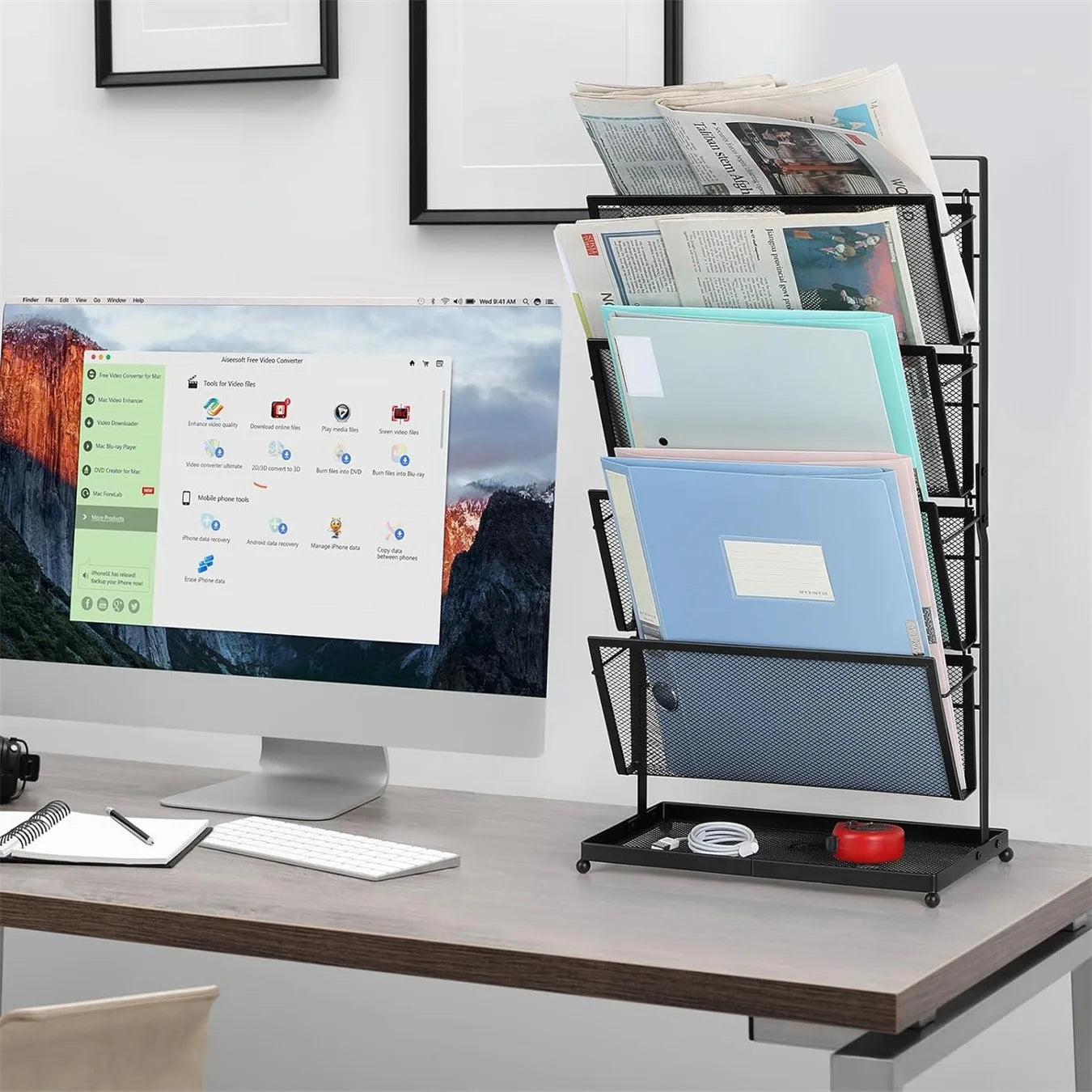 File Organizer Desk Vertical File Folder Holder Standing