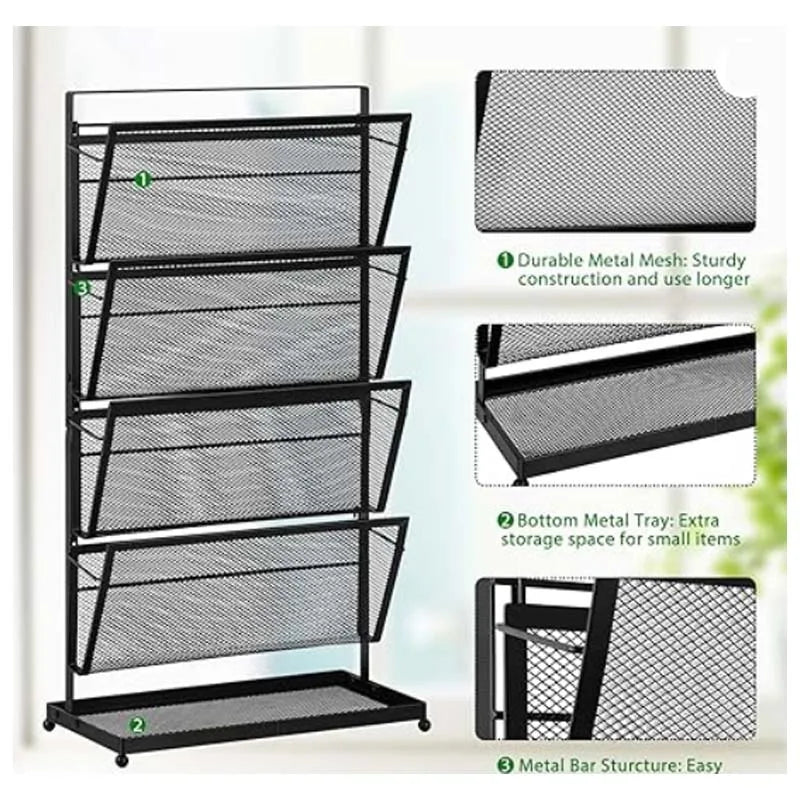 File Organizer Desk Vertical File Folder Holder Standing