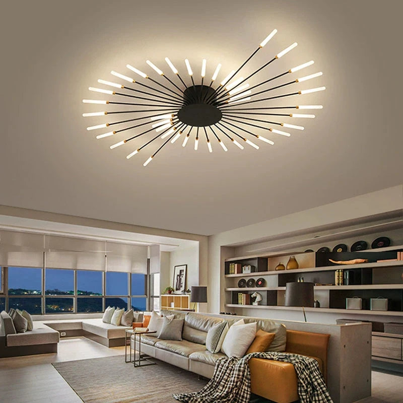 LED Ceiling Lamp Modern Indoor Lighting Acrylic Nordic Creative Fan-shaped Light
