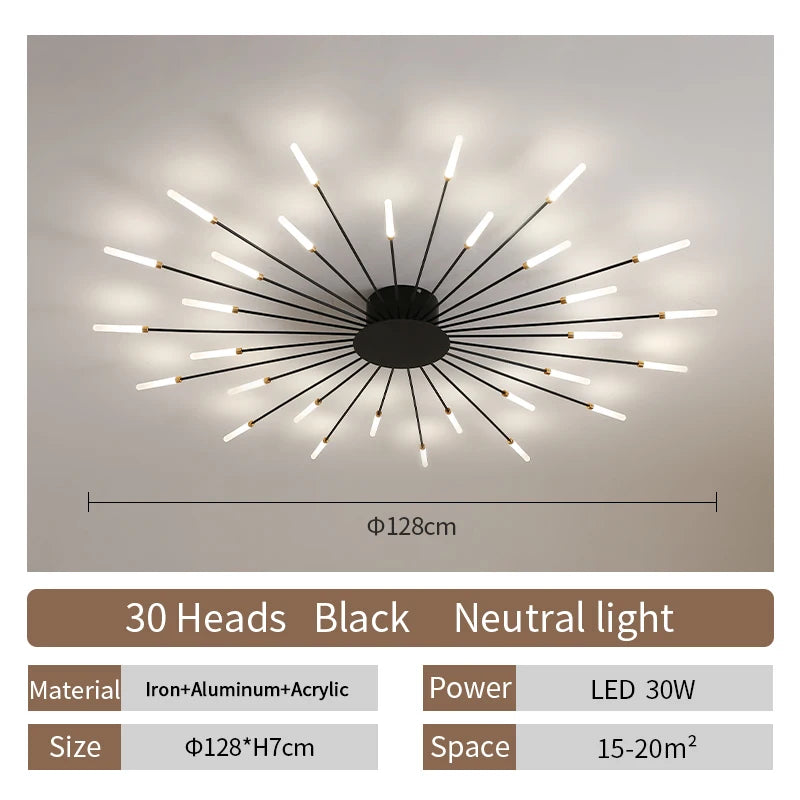 LED Ceiling Lamp Modern Indoor Lighting Acrylic Nordic Creative Fan-shaped Light