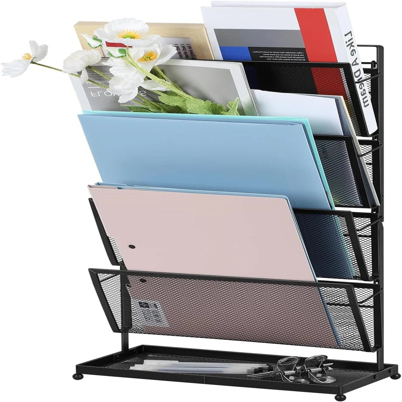 File Organizer Desk Vertical File Folder Holder Standing