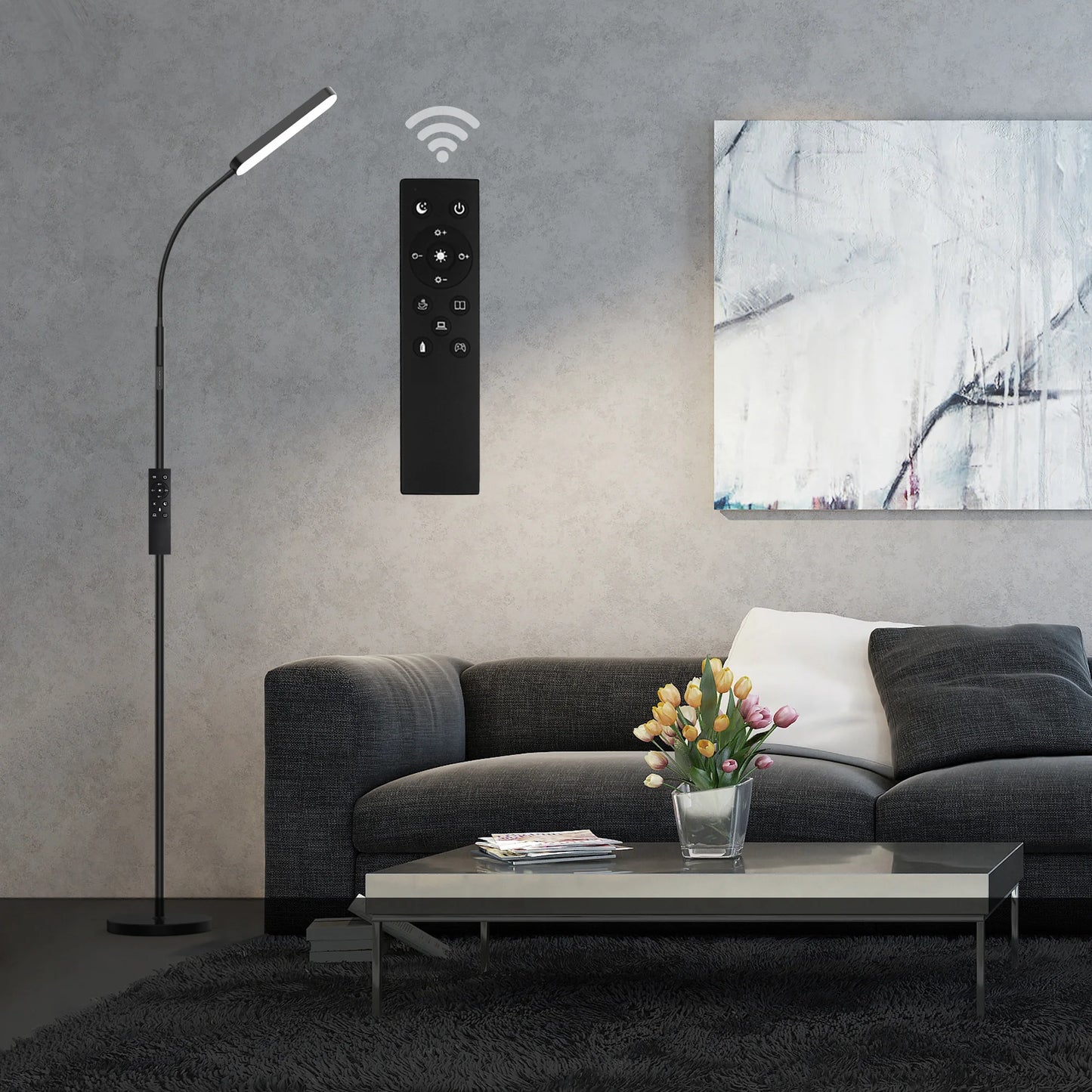 68.7" LED Standing Task/Reading Floor Lamp with Remote Control