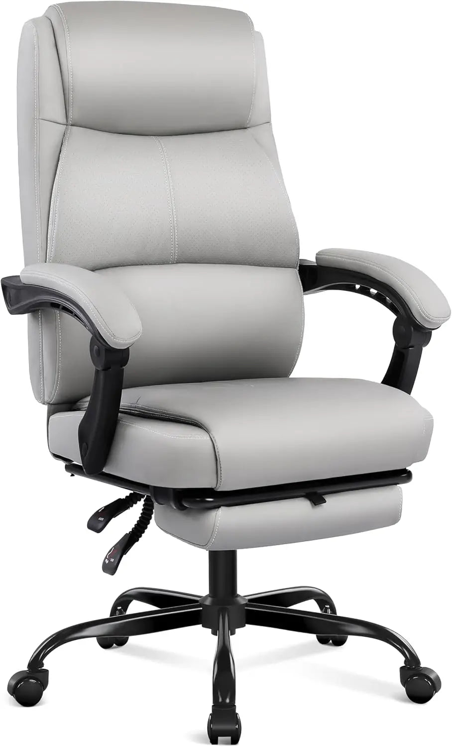 Big and Tall Office Chair with Footrest, High Back Desk Chair with Linkage Armrest, 90-155° Recline Executive Computer Chairs