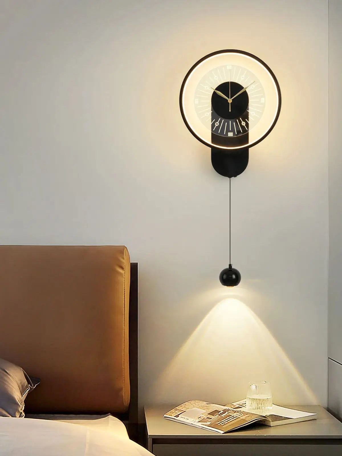 Creative Clock Wall Lamp Modern Minimalist Luxury Living Room/Office TV Background Wall 2024 New with spotlight home Decor wall sconce