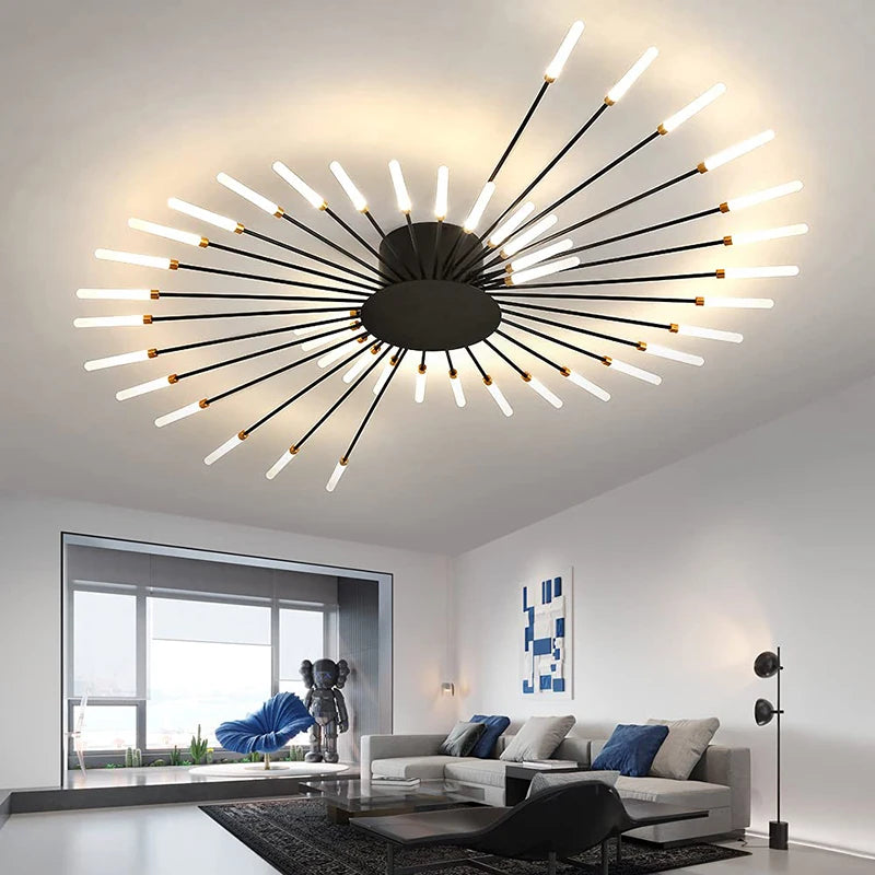 LED Ceiling Lamp Modern Indoor Lighting Acrylic Nordic Creative Fan-shaped Light