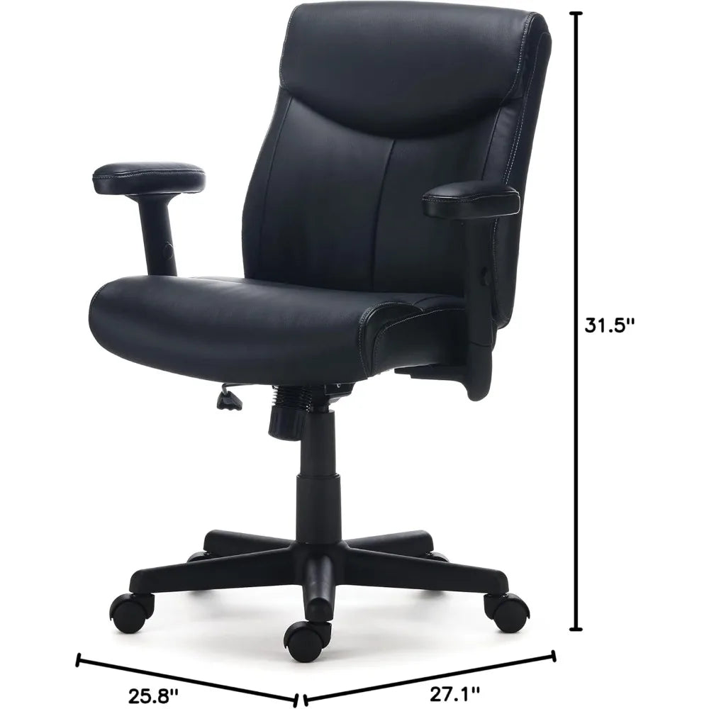 Traymore Ergonomic Manager & Executive Office Chair, Task Desk Swivel with Wheels, Adjustable Height, Luxura Faux Leather