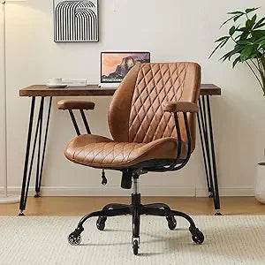 Home Office Desk Chair Office Rubber Casters Ergonomic Computer Chair with Lumbar Support Adjustable Height Rolling Swivel Execu