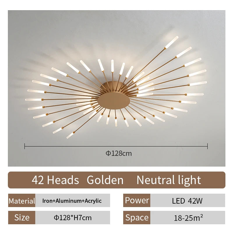 LED Ceiling Lamp Modern Indoor Lighting Acrylic Nordic Creative Fan-shaped Light