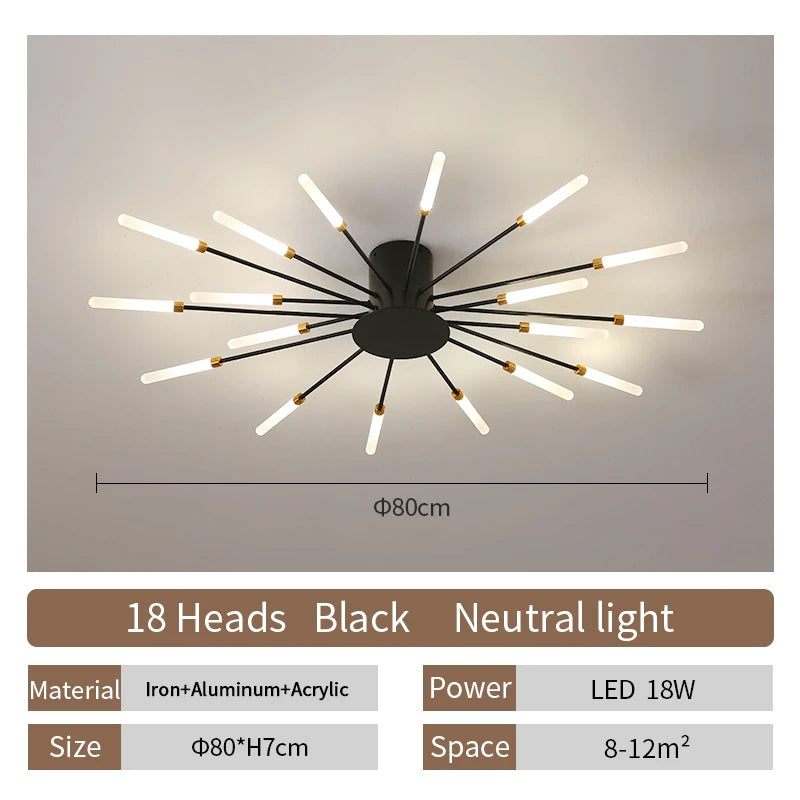 LED Ceiling Lamp Modern Indoor Lighting Acrylic Nordic Creative Fan-shaped Light