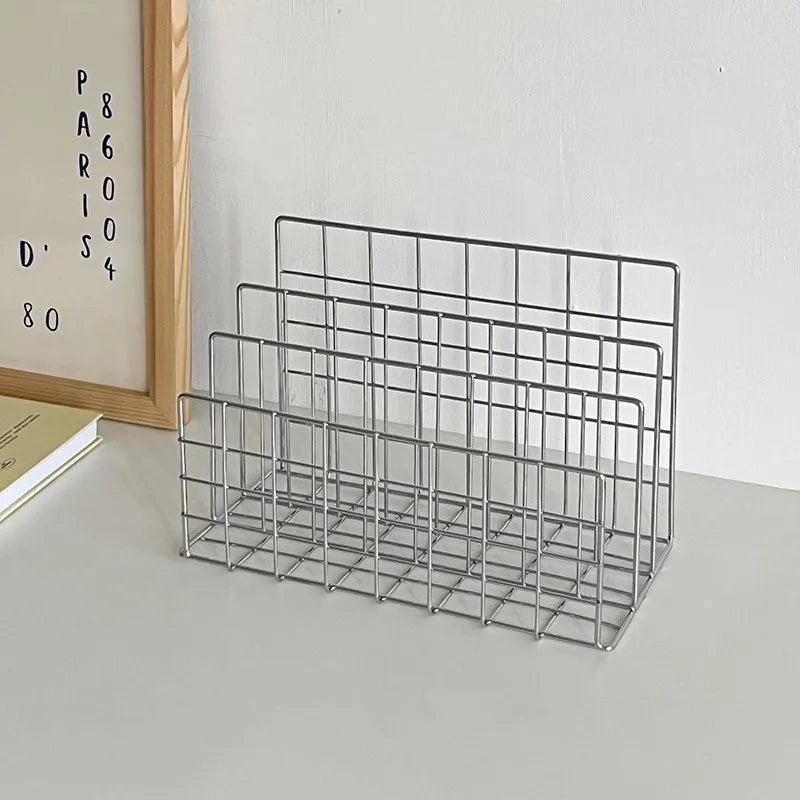 INS Simple Iron Desktop Storage Rack Organizer Table Metal Organizing Rack Bookshelf Desk Multi-functional Storage Rack