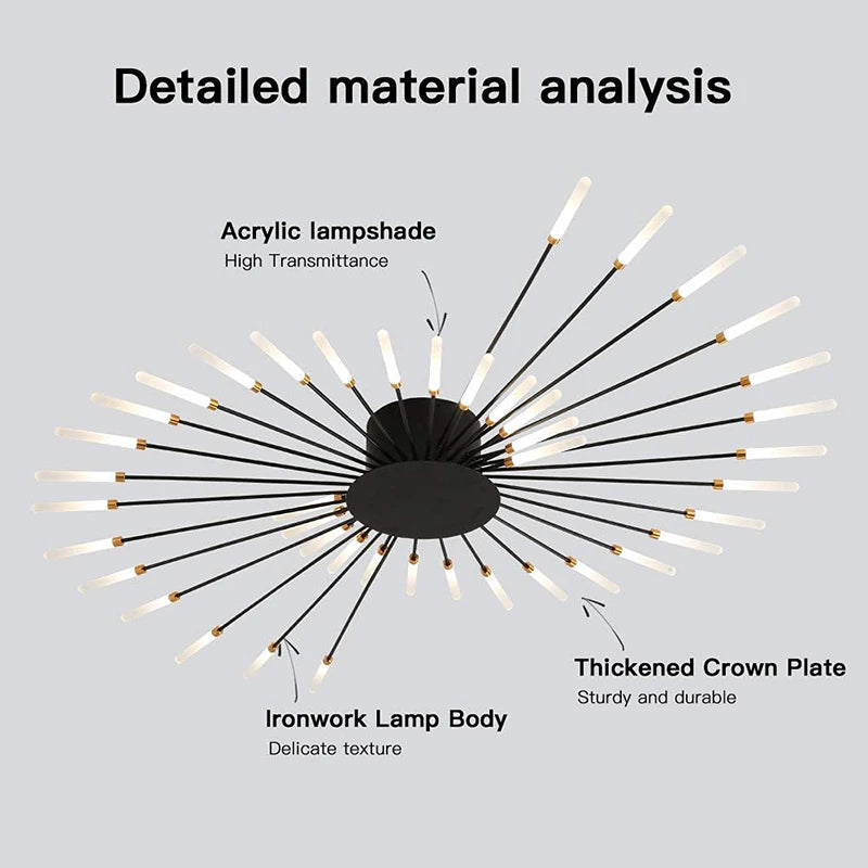 LED Ceiling Lamp Modern Indoor Lighting Acrylic Nordic Creative Fan-shaped Light