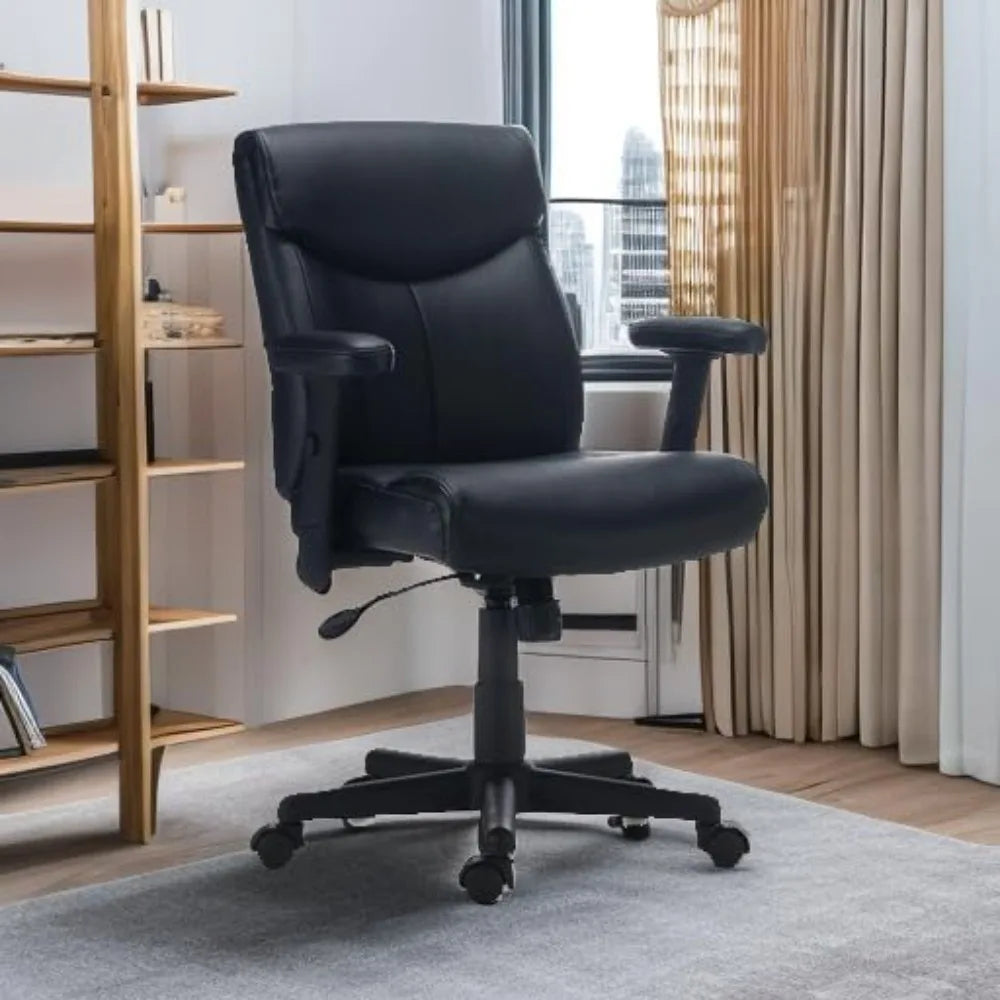 Traymore Ergonomic Manager & Executive Office Chair, Task Desk Swivel with Wheels, Adjustable Height, Luxura Faux Leather