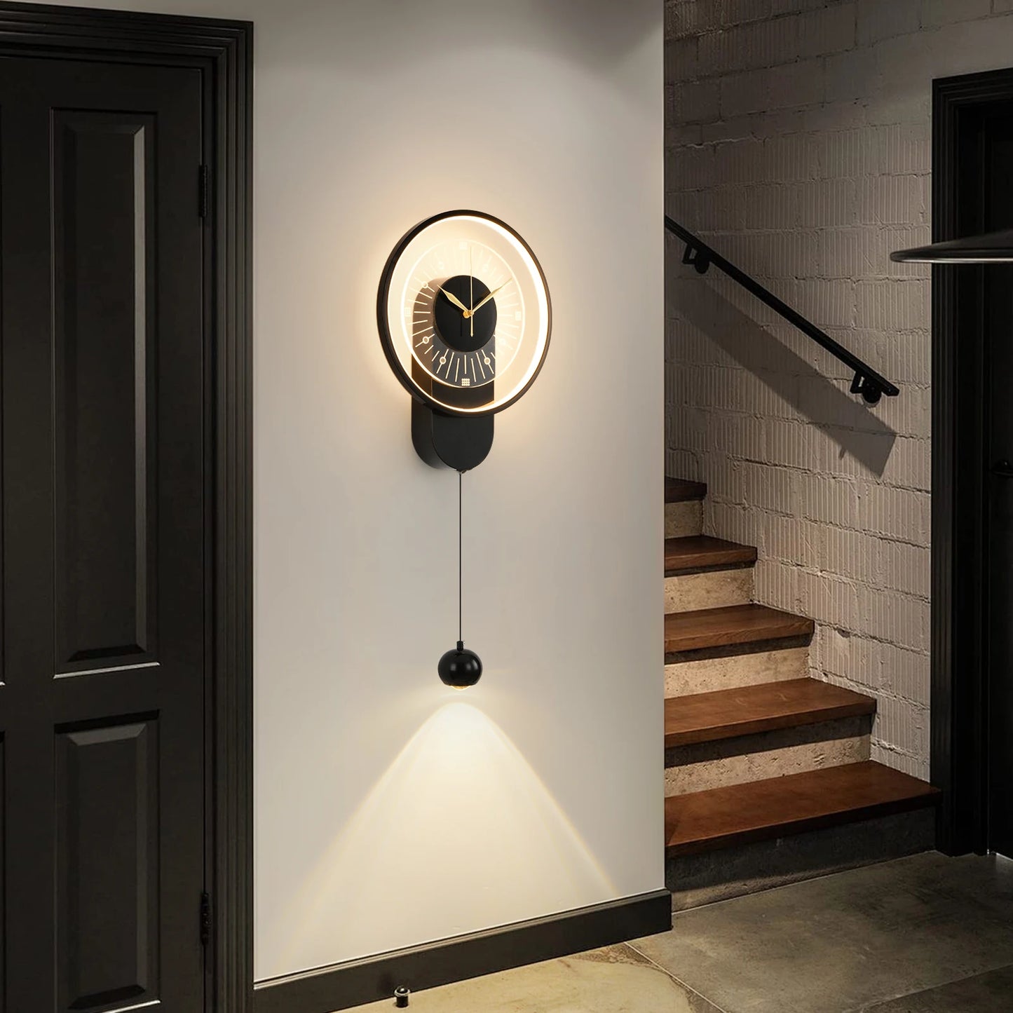 Creative Clock Wall Lamp Modern Minimalist Luxury Living Room/Office TV Background Wall 2024 New with spotlight home Decor wall sconce