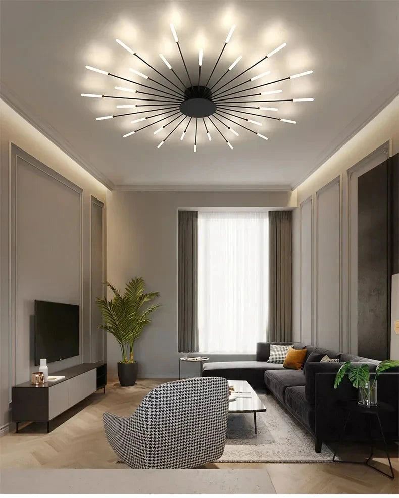 LED Ceiling Lamp Modern Indoor Lighting Acrylic Nordic Creative Fan-shaped Light
