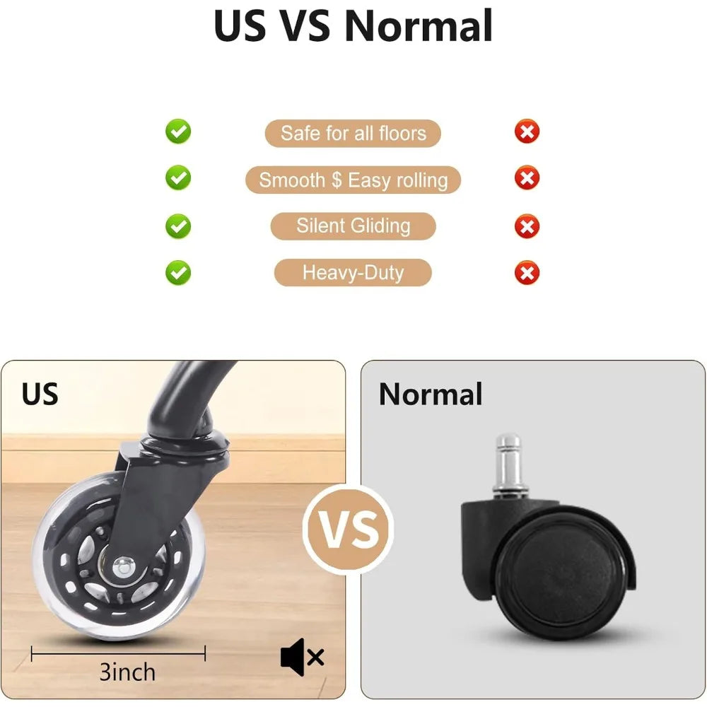 Home Office Desk Chair Office Rubber Casters Ergonomic Computer Chair with Lumbar Support Adjustable Height Rolling Swivel Execu