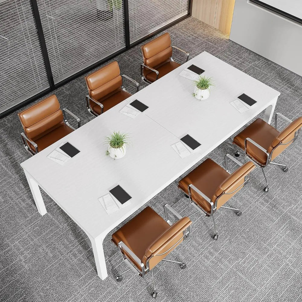 Large Modern 6.5ft Office Conference Room Table, 78.74 W x 27.56 D, Boardroom Meeting Desk for Seminars and Business Meetings