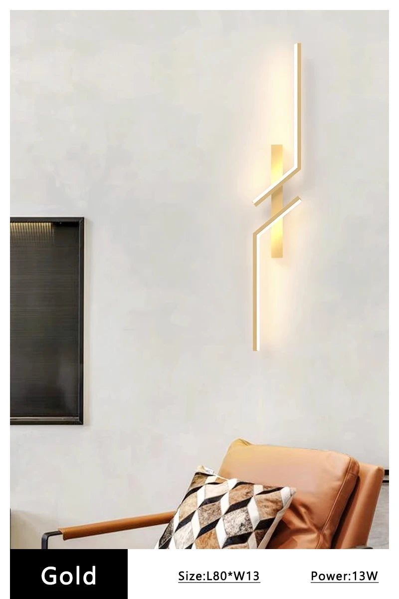 Modern LED Wall Lamp Minimalist Led 13W-18W Light Bedroom Bedside Long Strip Wall Sconces
