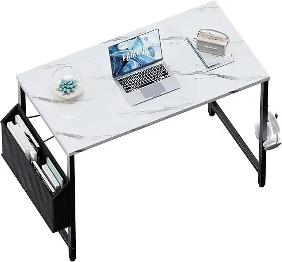 32 Inch Computer Desk for Small Spaces with Storage Bag, Home Office Work Desk with Headphone Hook, Small Study Writing Table