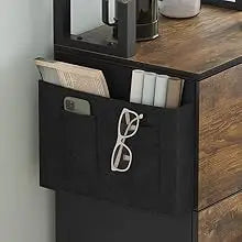 2 Drawer File Cabinet with Lock,Fits Letter, Legal, A4 Size, Hanging File Folders,Adjustable Storage Shelf and Hook,Rustic Brown
