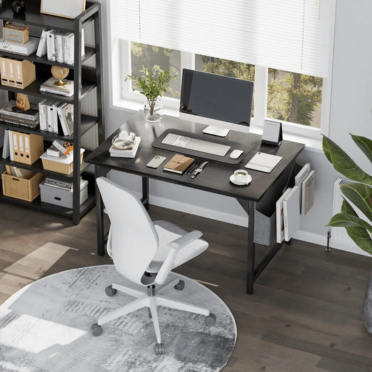 Computer Desk 40 Inch Small Office Desk Modern Writing Desk with Storage Bag Work Study Table with Headphone Hook, Black