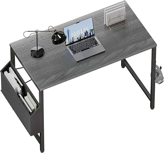 32 Inch Computer Desk for Small Spaces with Storage Bag, Home Office Work Desk with Headphone Hook, Small Study Writing Table