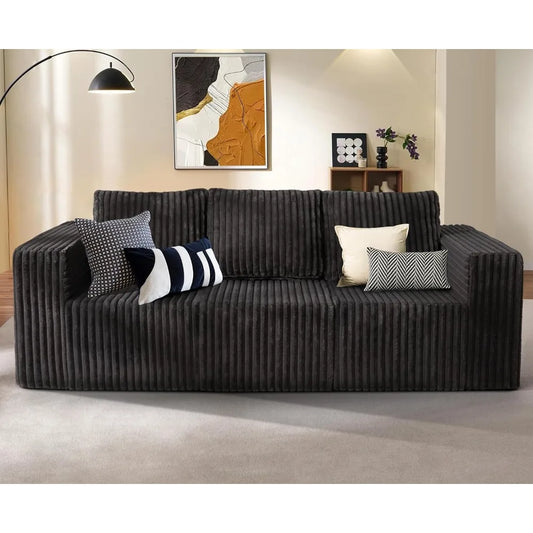 Modular Sectional Sofa 3-Seater Modular Couch with Deep Seat Memory Foam Cloud Chair with Pillows Oversized Sectional Sofa for L