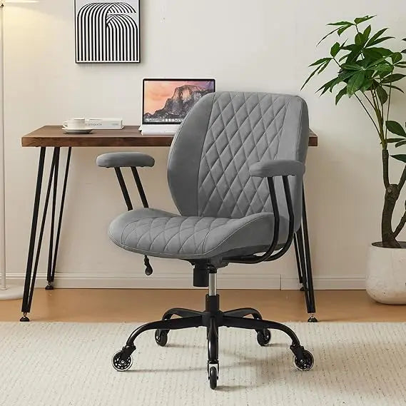 Home Office Desk Chair Office Rubber Casters Ergonomic Computer Chair with Lumbar Support Adjustable Height Rolling Swivel Execu