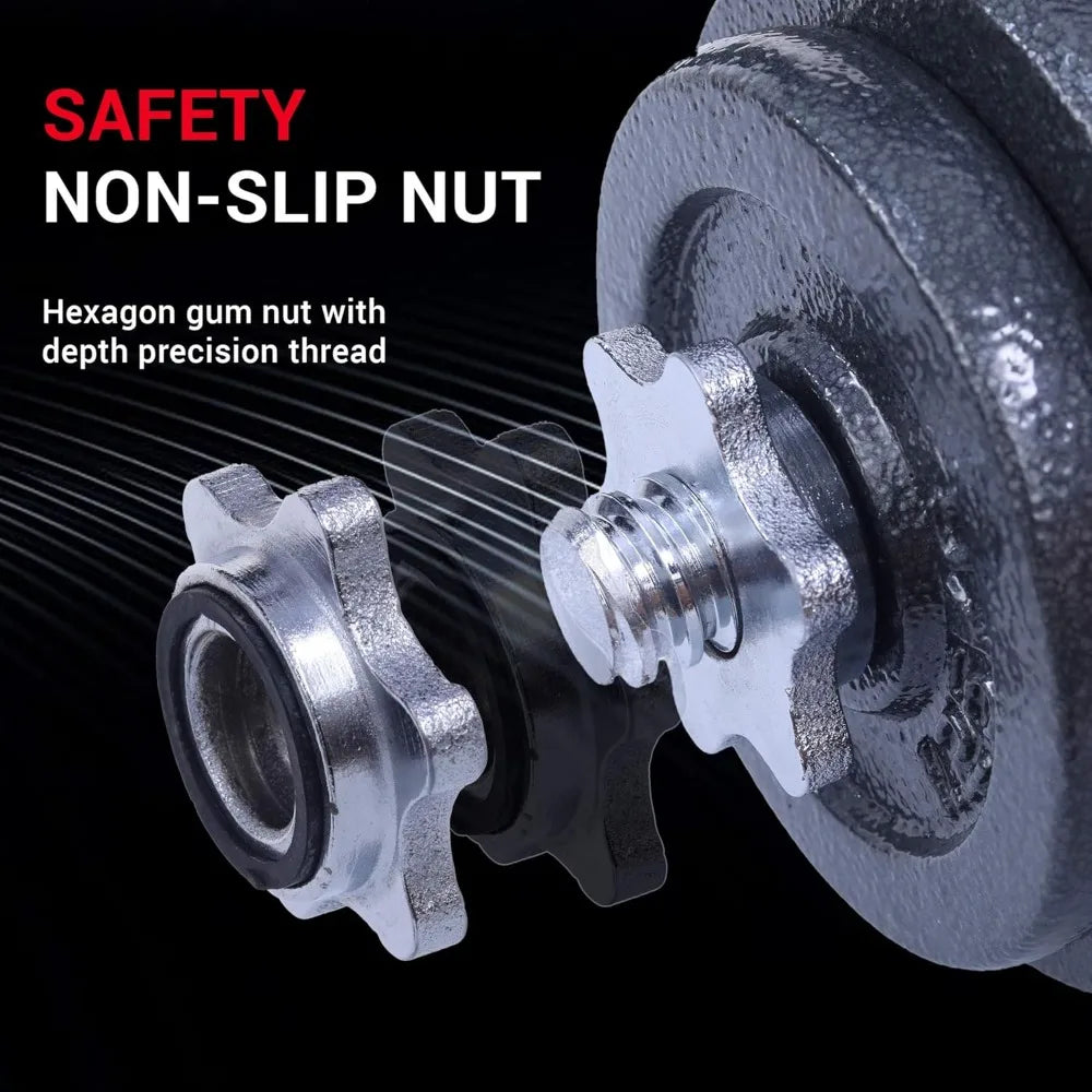 Adjustable Dumbbells and Barbell Set, Home Gym Weights, 22-105 Lbs, Anti-Slip Design