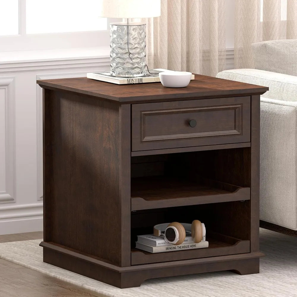 Lateral File Cabinet 3 Drawer File Cabinet with Charging Station, Wood Lateral Filing Cabinet, Printer Stand with Open Adjustabl