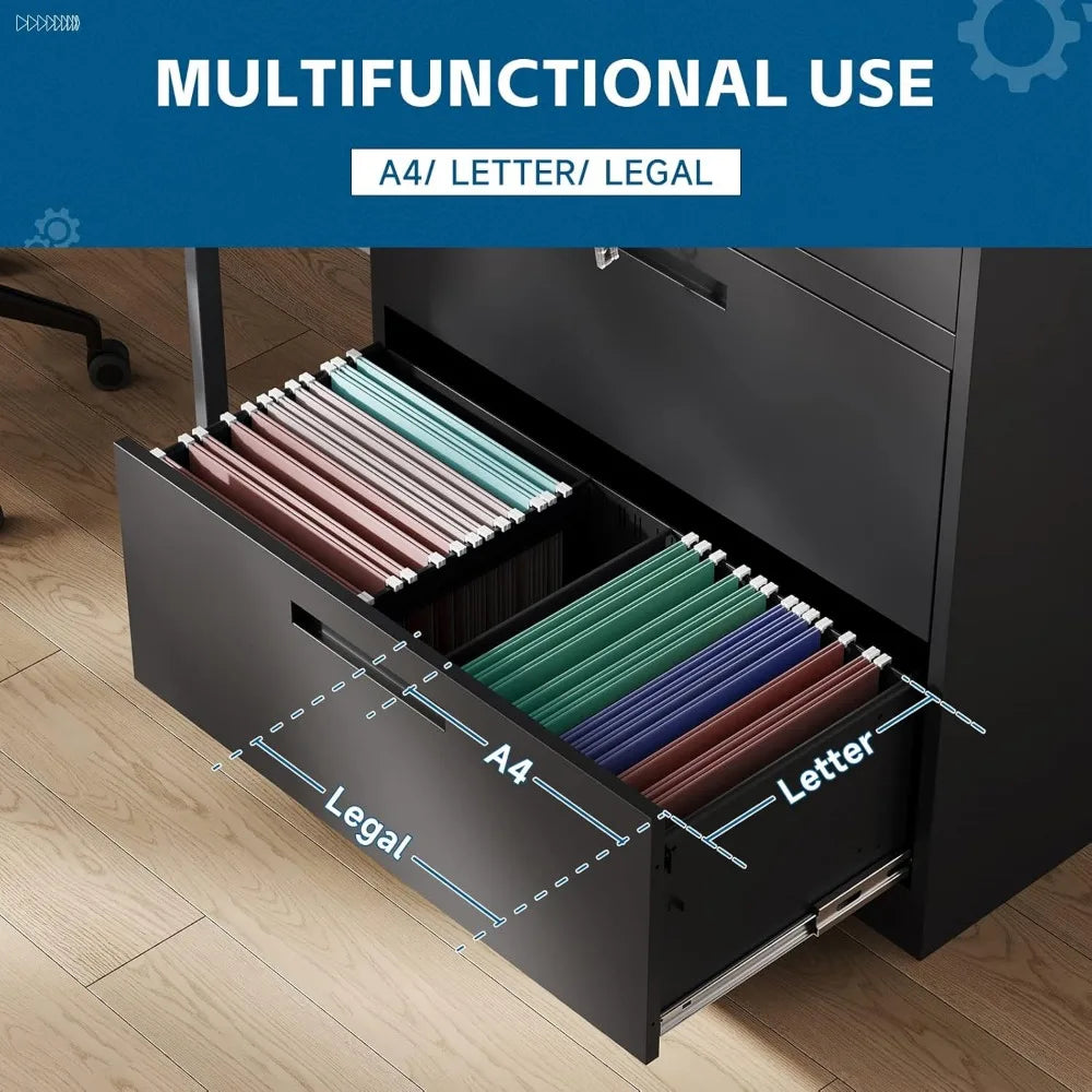 Lateral Vertical Filing Cabinets for Home Office,  with Storage Shelves, Legal/Letter