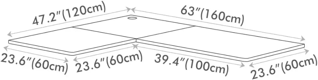 YYB L Shaped Standing Desk, Corner Standing Desk L Shape, L Shaped Adjustable Table, Light Brown UY
