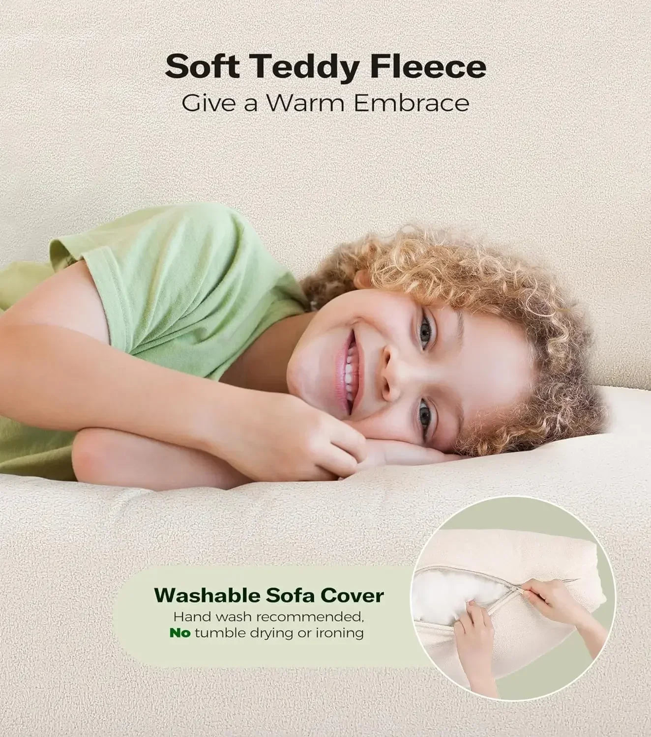 83" Sofas, Comfy Loveseat Sofa, Teddy Fleece Love Seat Couch, Tool-Free Setup Couches