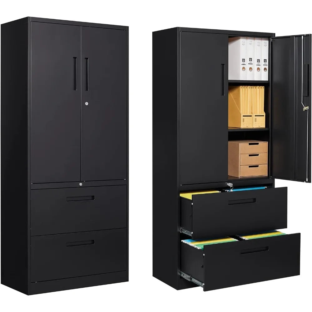 Lateral Vertical Filing Cabinets for Home Office,  with Storage Shelves, Legal/Letter